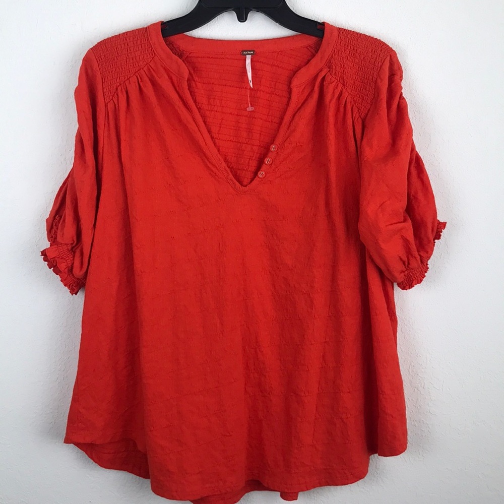 ⬇️$10 ⬇️ Free people - coral cotton top
